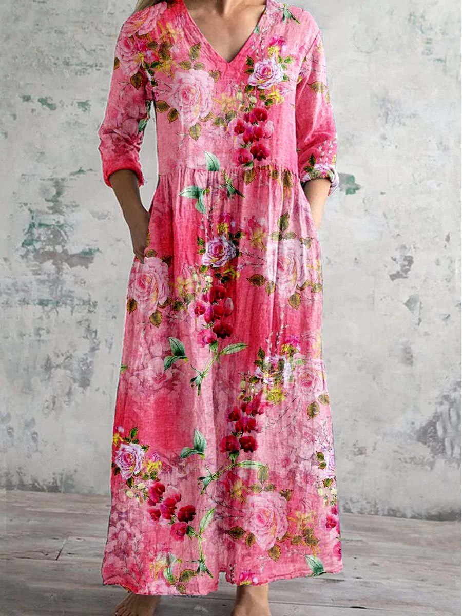 Women’s Dress | Floral V-Neck Maxi