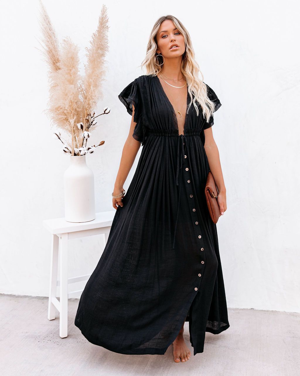 Women's Boho Maxi Dress | Draped