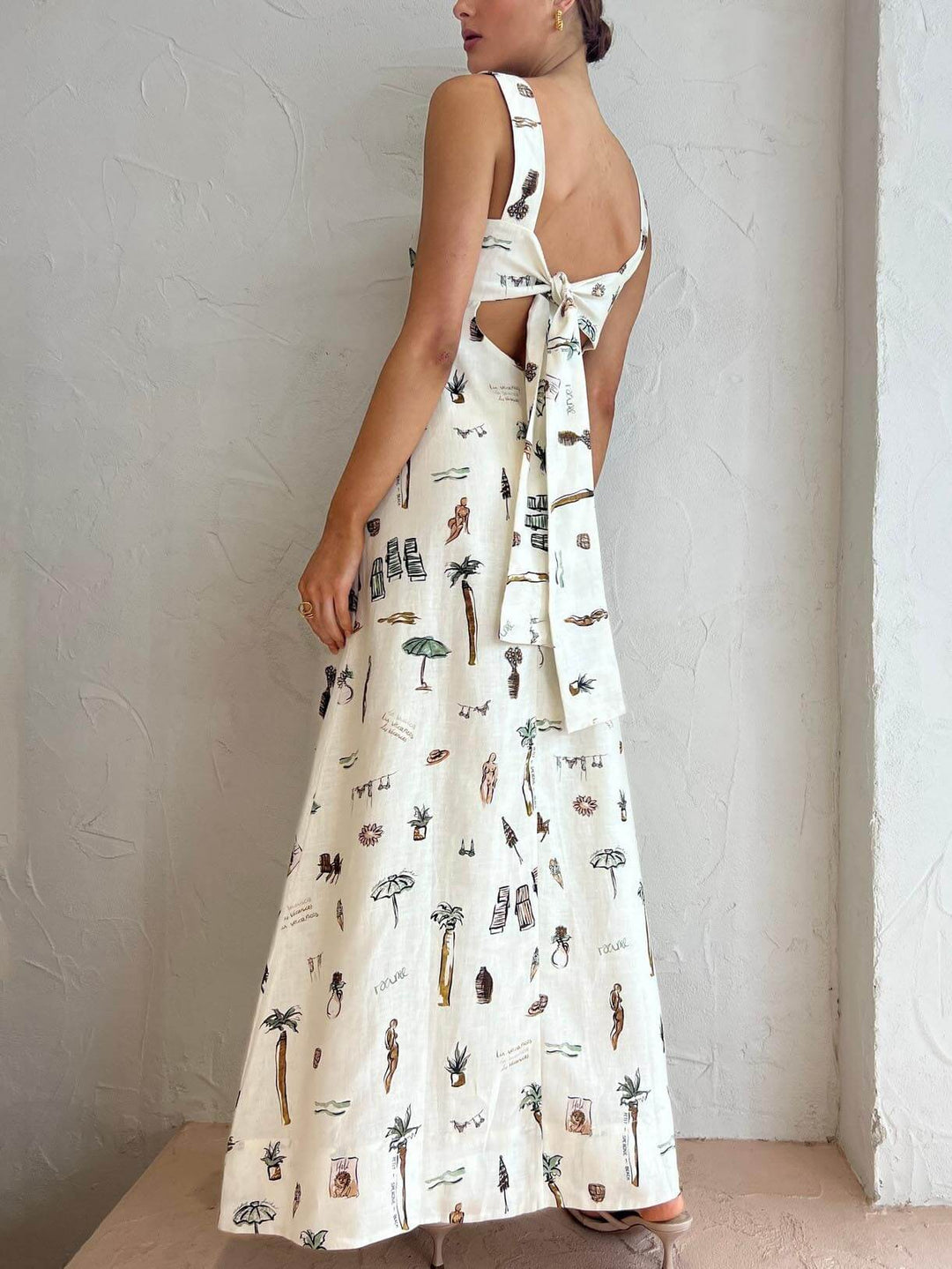 Women's White Maxi Dress | Square Neck