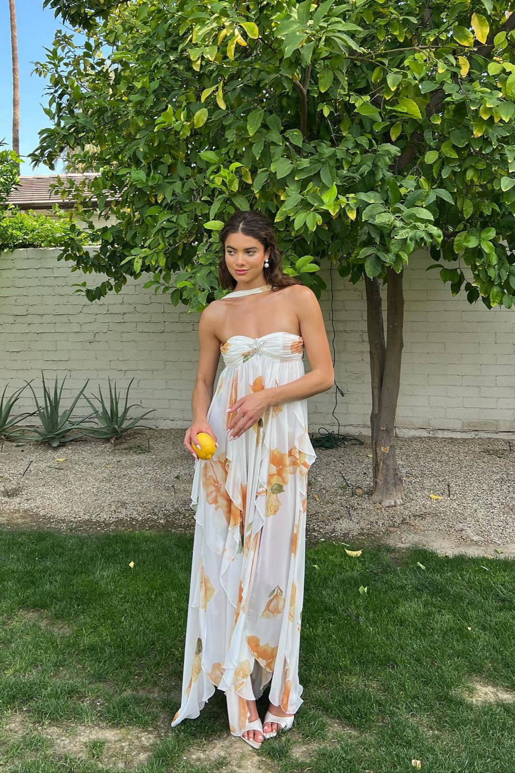 Women's White Maxi Dress | Halter