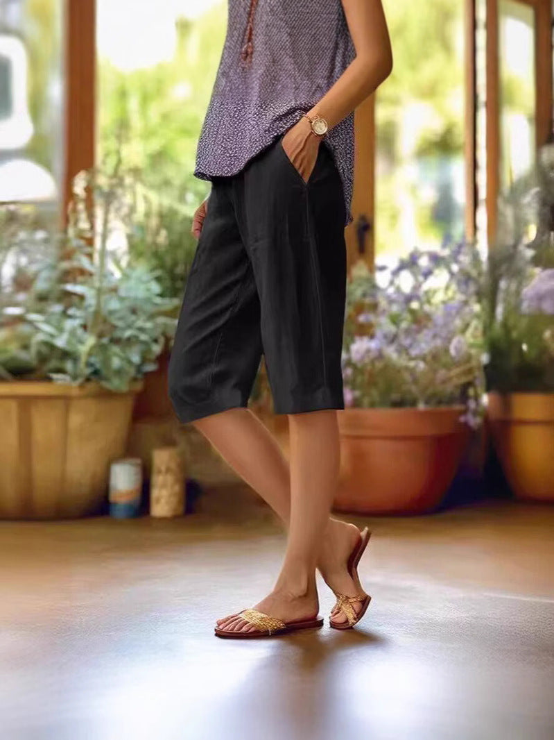 Women's Summer Shorts | Straight Leg Knee Length