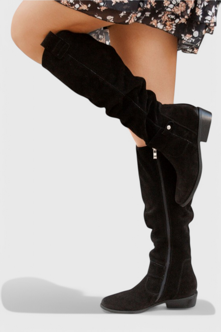 Boots For Women | Knee High Flat Heel With Side Zip