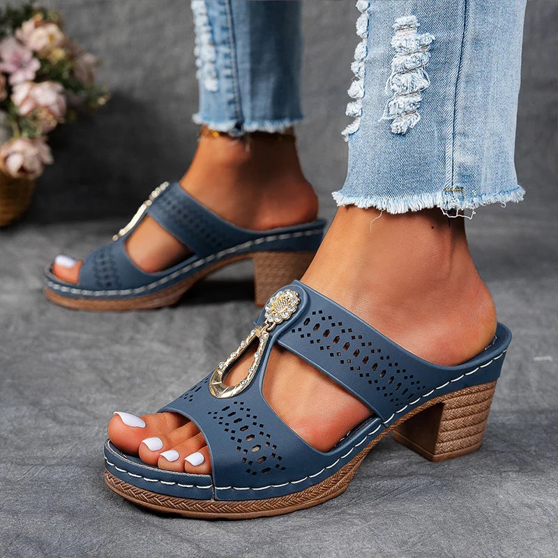 Sandals For Women | Cutout Strap Wedge Shoes