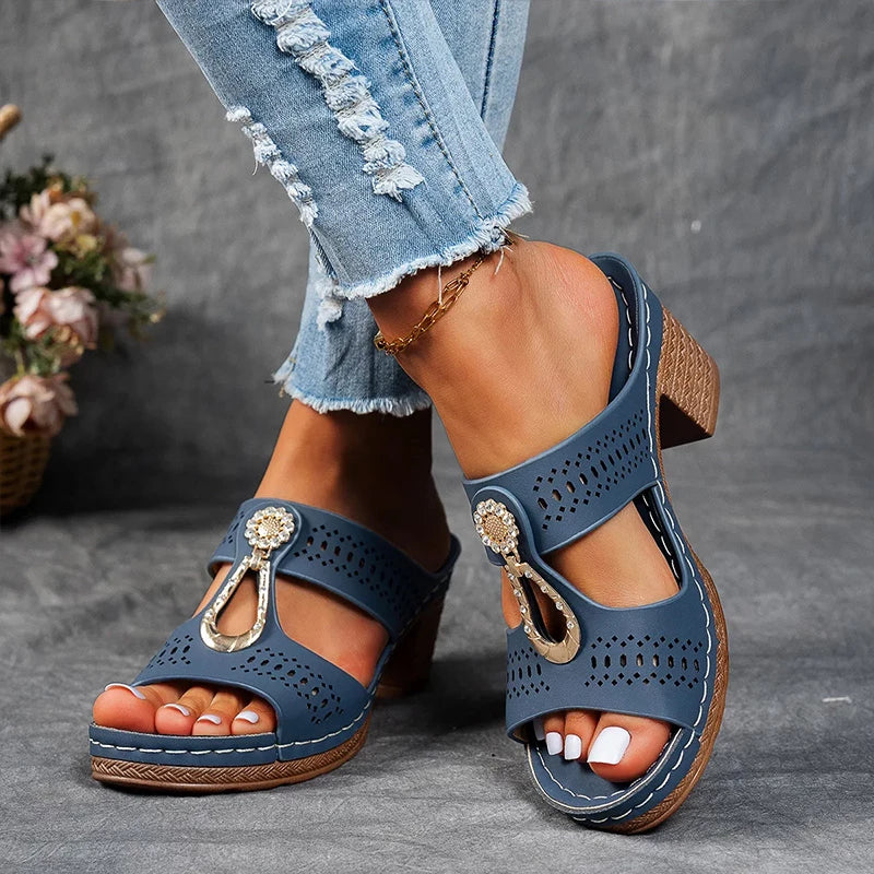 Sandals For Women | Cutout Strap Wedge Shoes