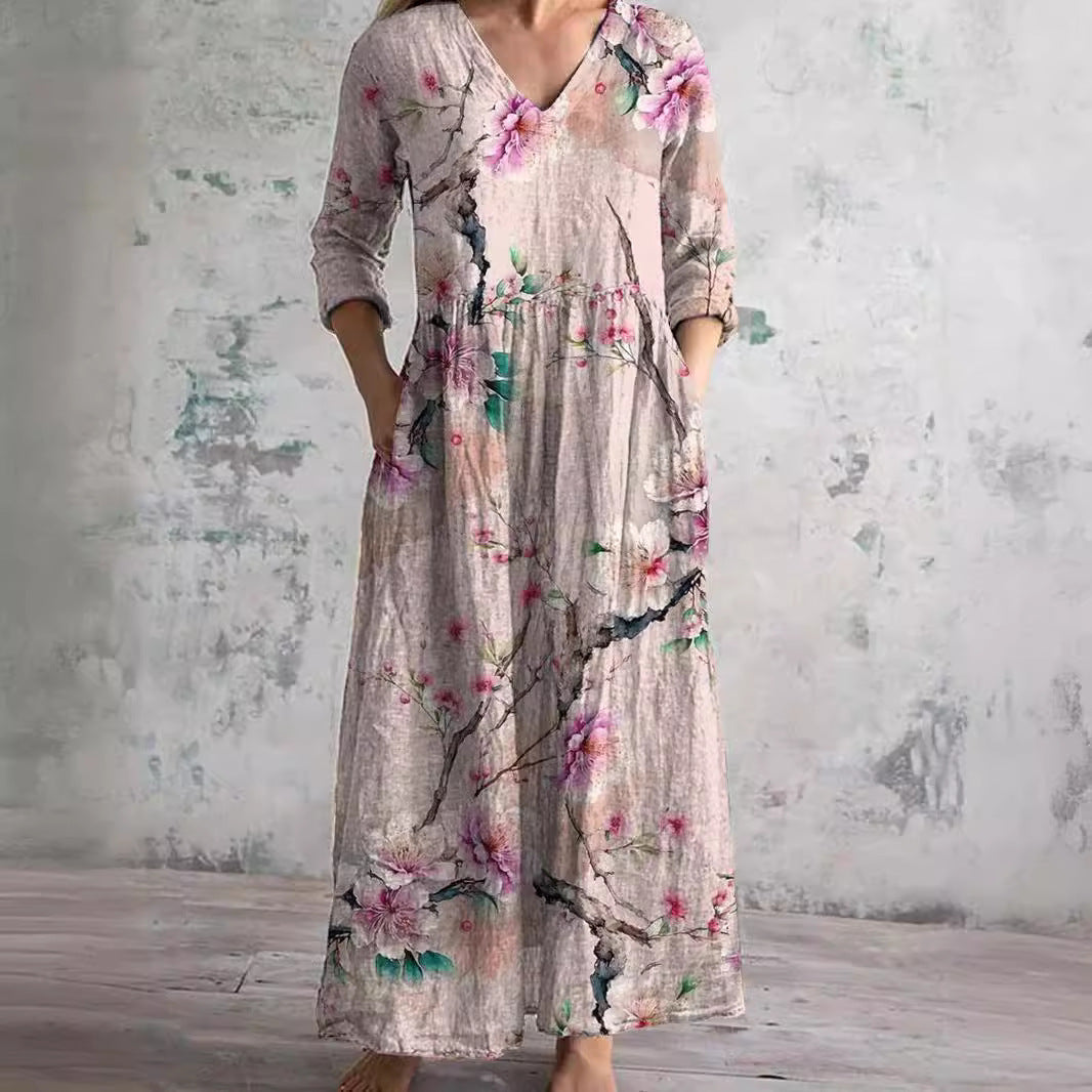 Women’s Dress | Floral V-Neck Maxi