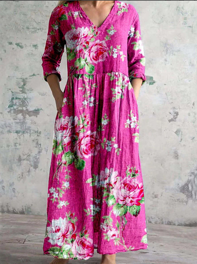 Women’s Dress | Floral V-Neck Maxi