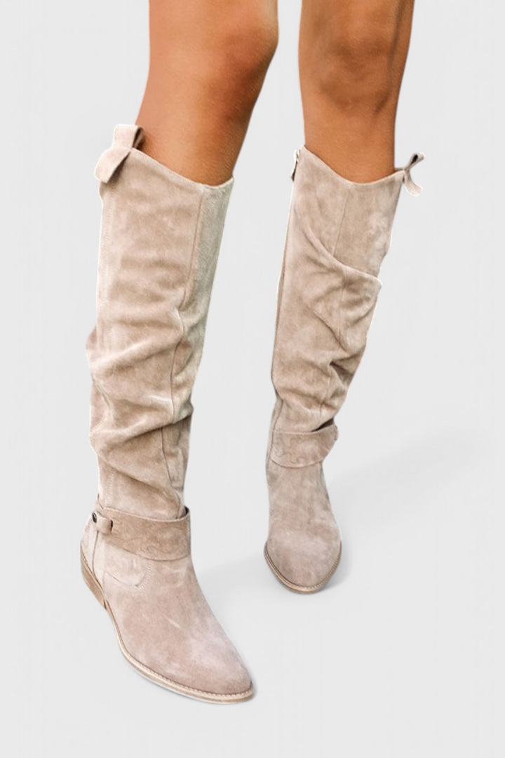 Boots For Women | Knee High Flat Heel With Side Zip