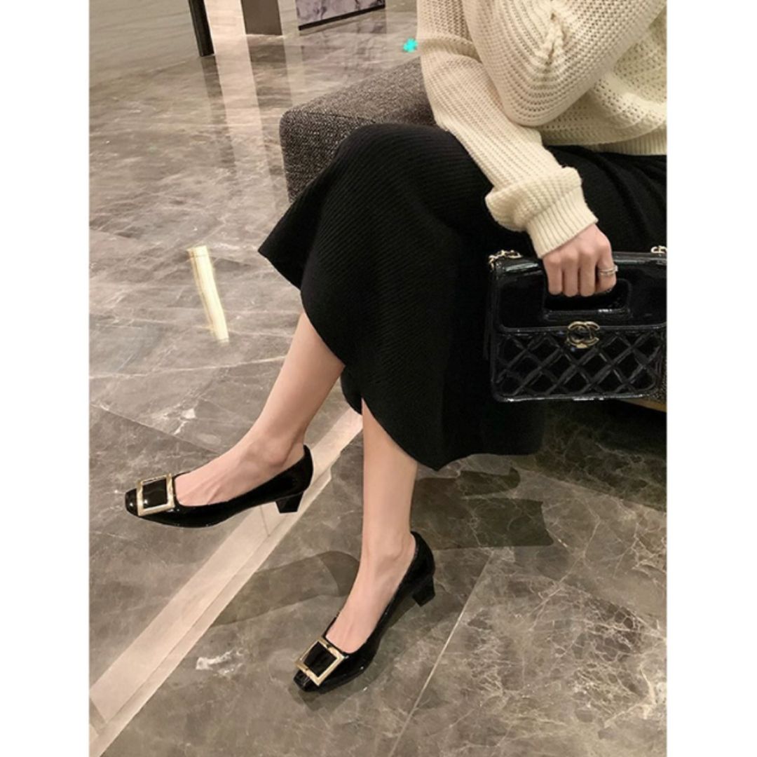 Heels For Women | Square Toe Buckle Detail