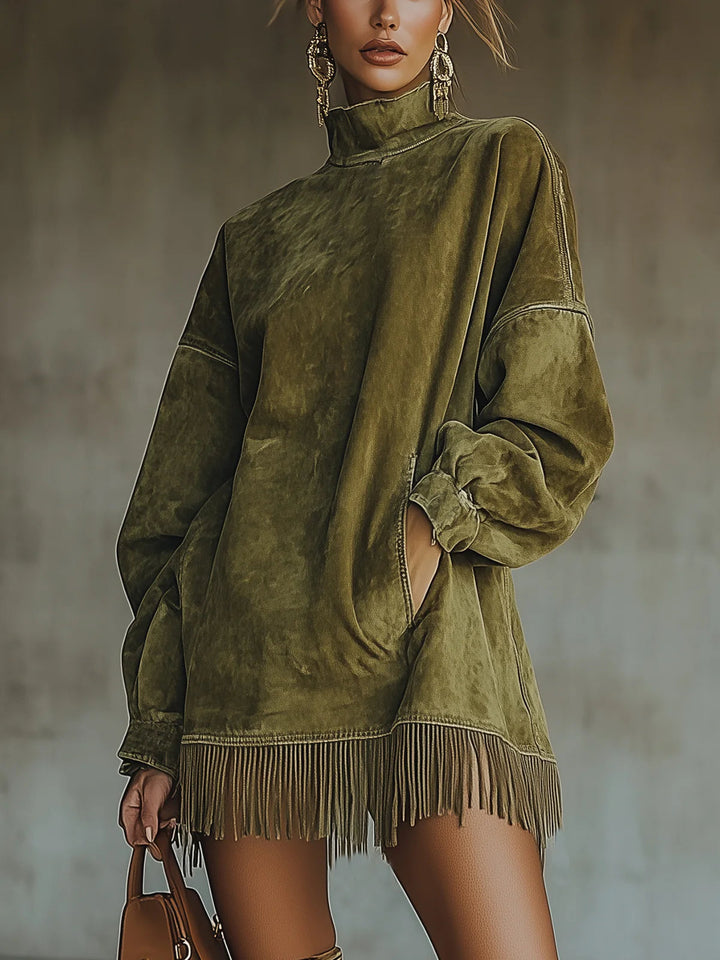 Women's Dress | Fringe Mini High Neck
