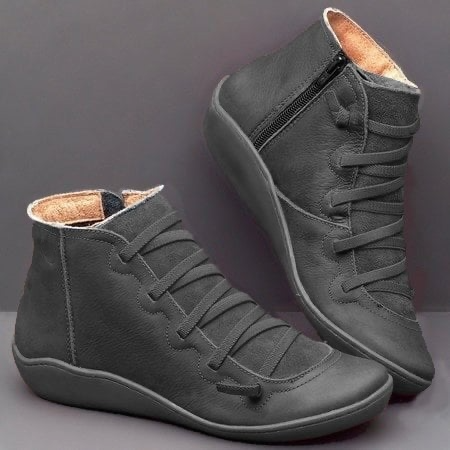 Boots for Women | Lace-Up Ankle Style with Side Zipper