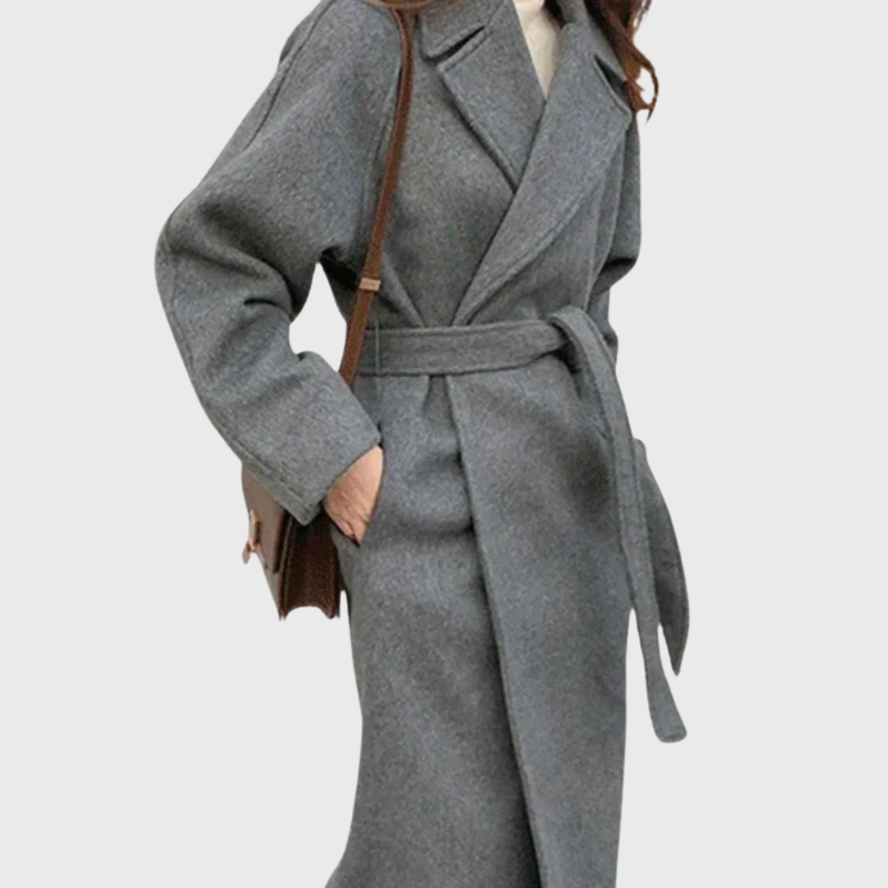 Women’s Coat | Longline Belted Lapel
