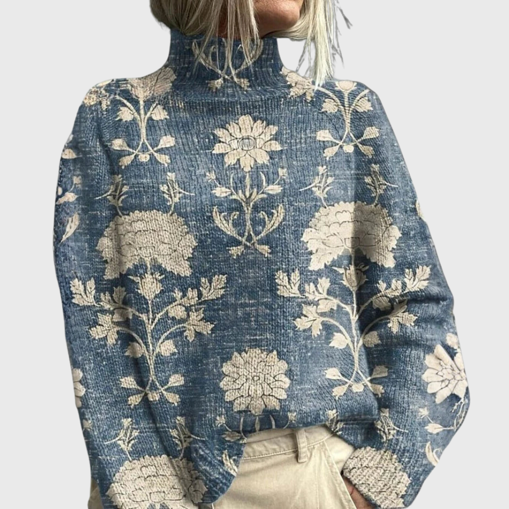 Women's Sweater | Printed Turtleneck