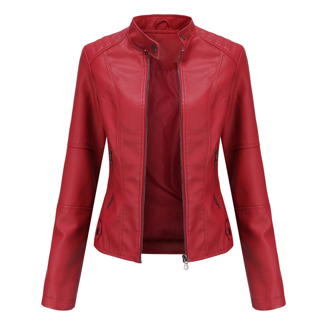 Women's Jacket | Stand Collar Zipper Pockets