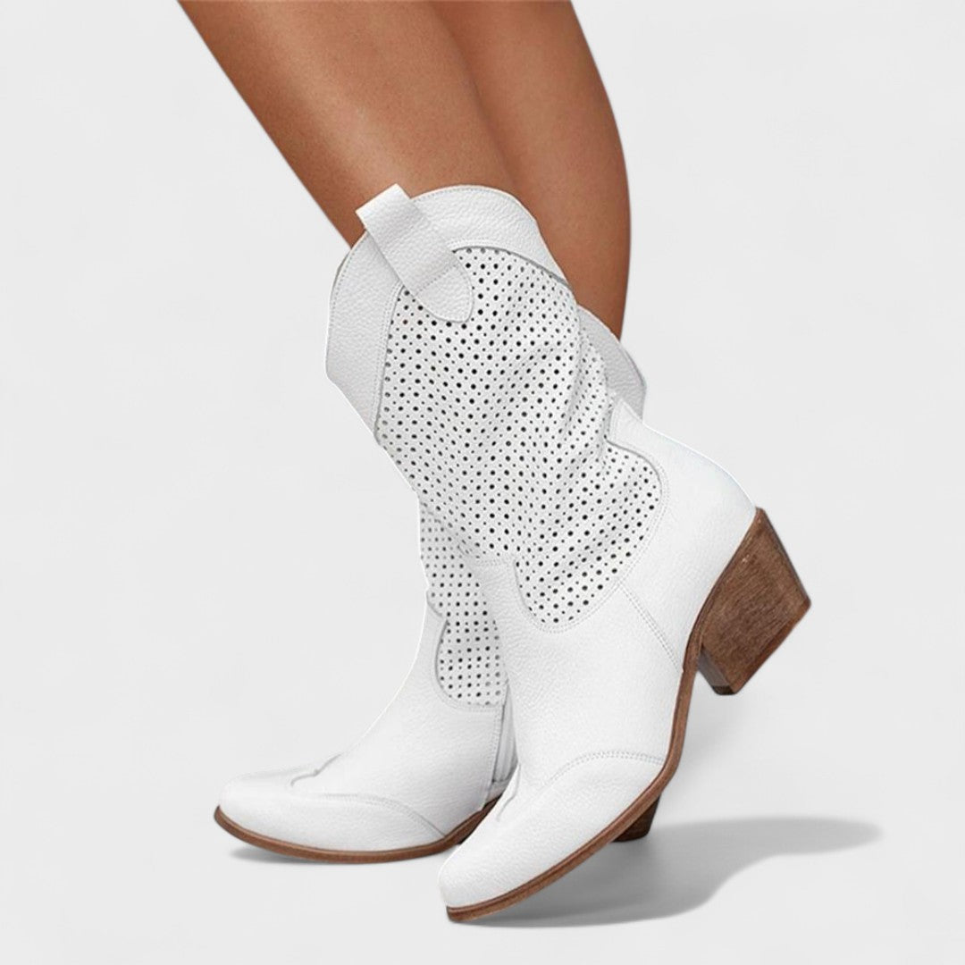 Boots for Women | Mid-Calf Perforated Detail