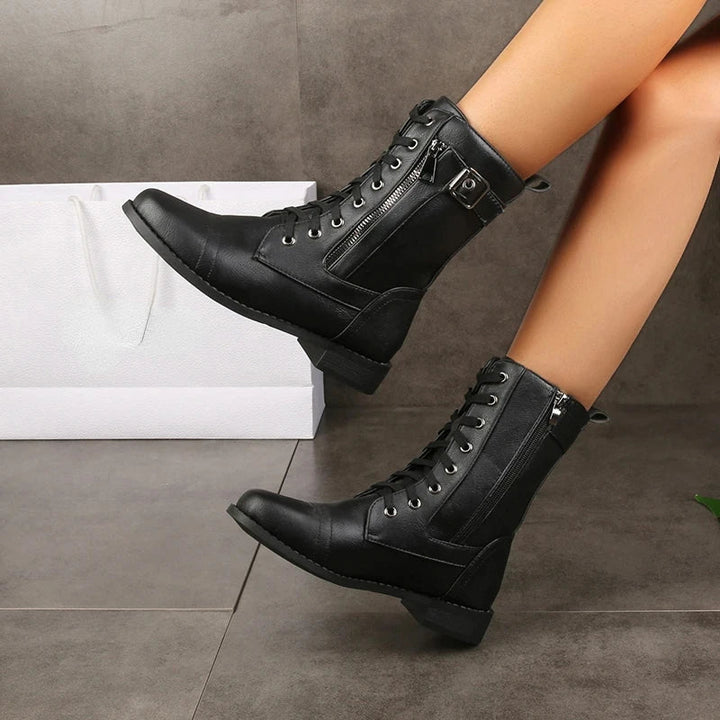 Boots For Women | Mid-Calf With Lace-Up Front