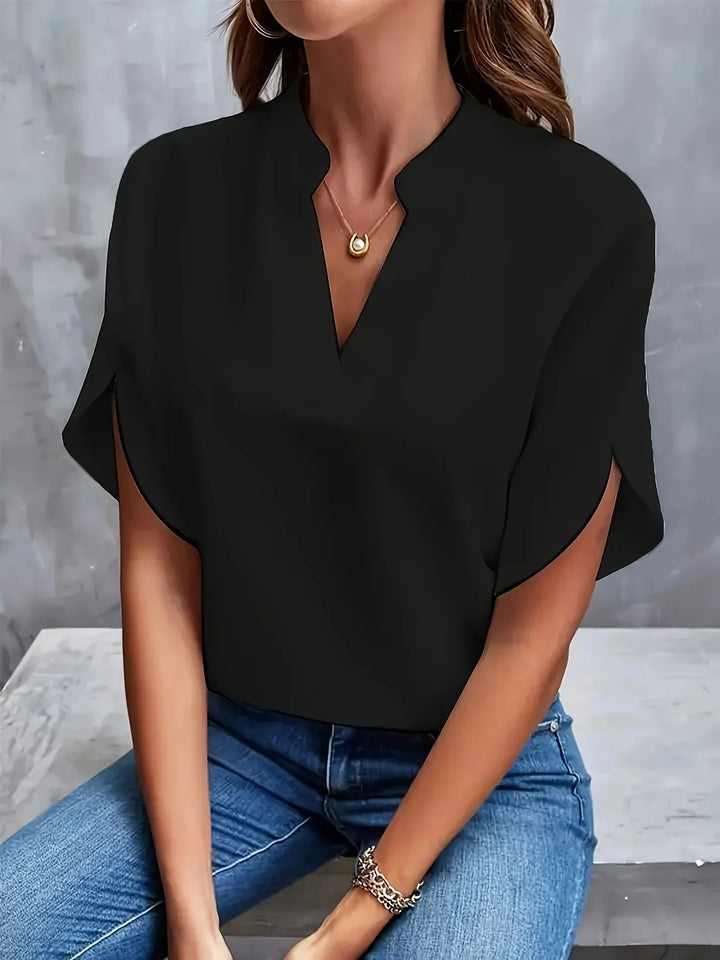 Women's Blouse | Short Sleeve Split Neckline