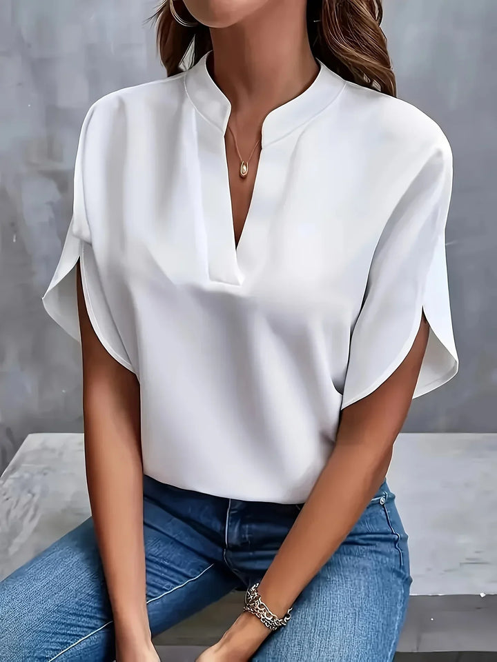 Women's Blouse | Short Sleeve Split Neckline