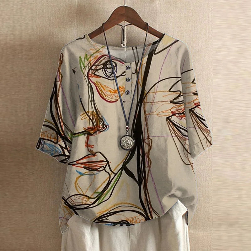 Women’s Blouse | Retro-Inspired with Print