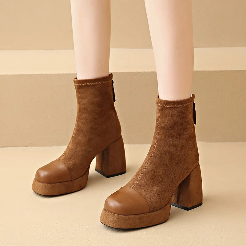 Boots For Women | Platform Ankle Block Heel