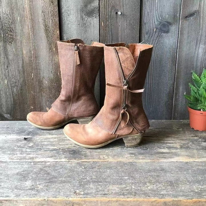 Boots For Women | Mid-Calf Side Zip Detail