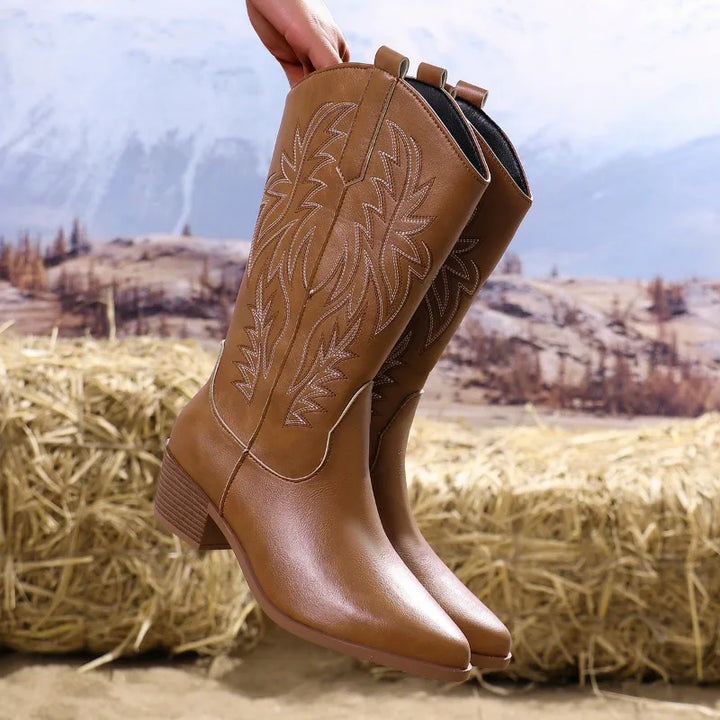Cowboy Boots for Women | Mid-Calf Block Heel