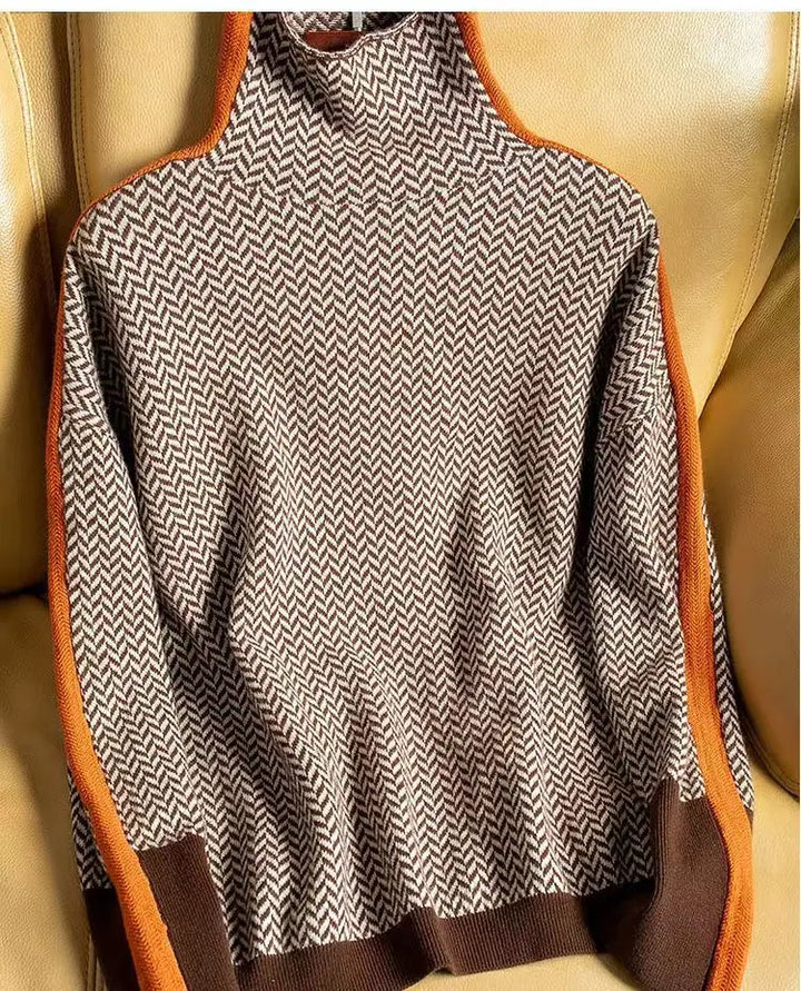 Women's Sweater | Herringbone-Style Pattern