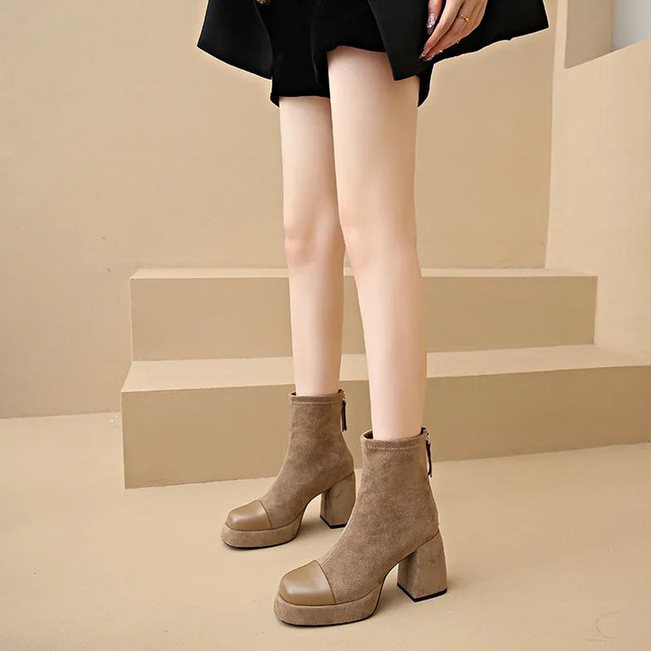 Boots For Women | Platform Ankle Block Heel