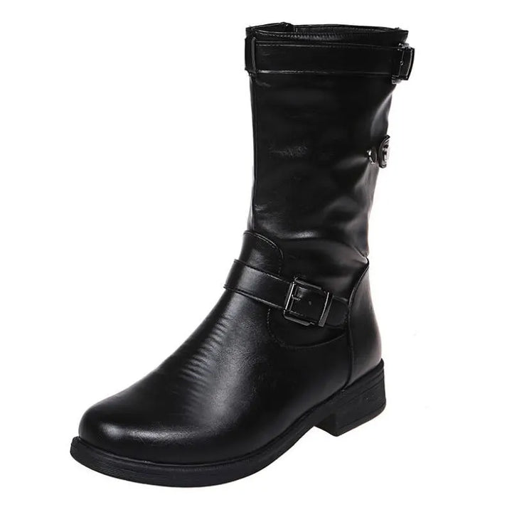 Boots for Women | Mid-Calf Buckle Block Heel