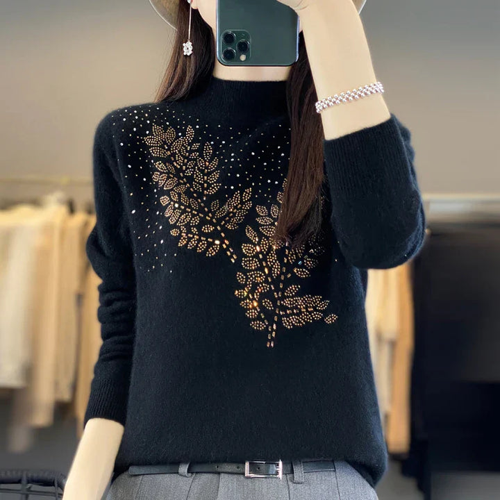 Women’s Sweater | Embellished High Neck