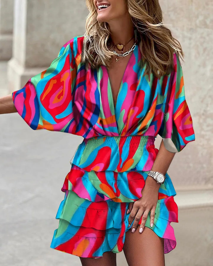 Women's Boho Mini Dress | Ruffled