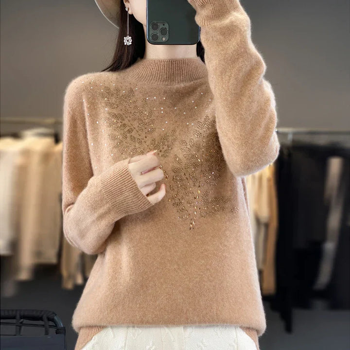 Women’s Sweater | Embellished High Neck
