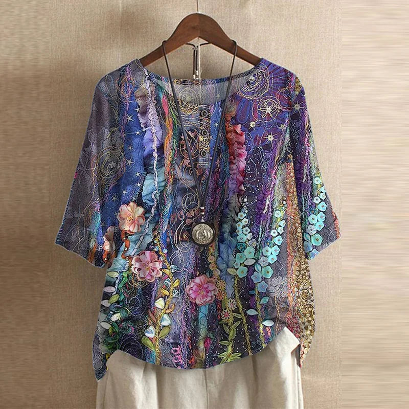 Women’s Blouse | Retro-Inspired with Print