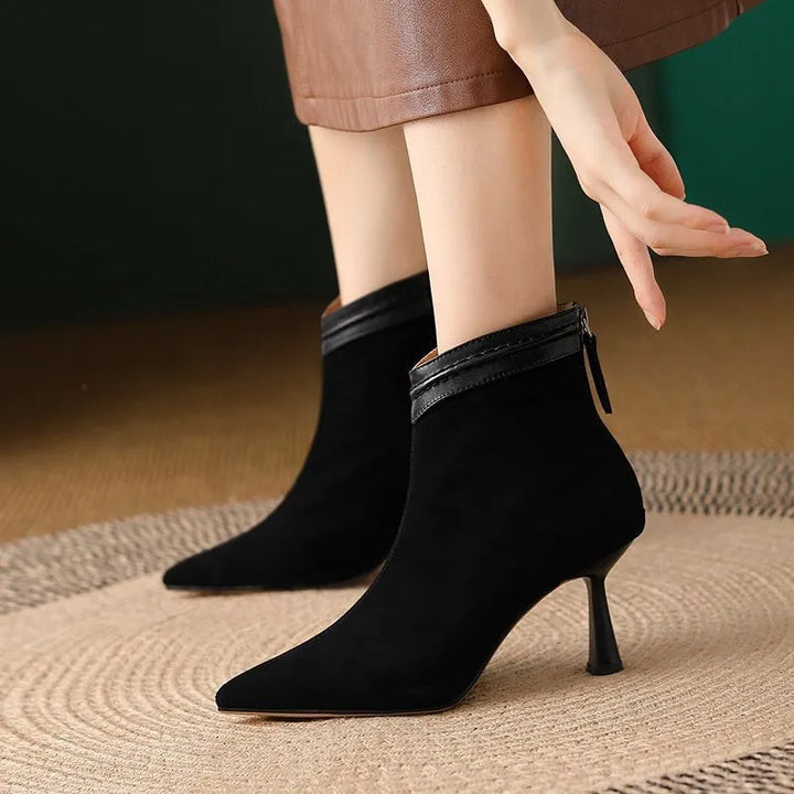Boots For Women | Ankle Stiletto Heel With Rear Zip
