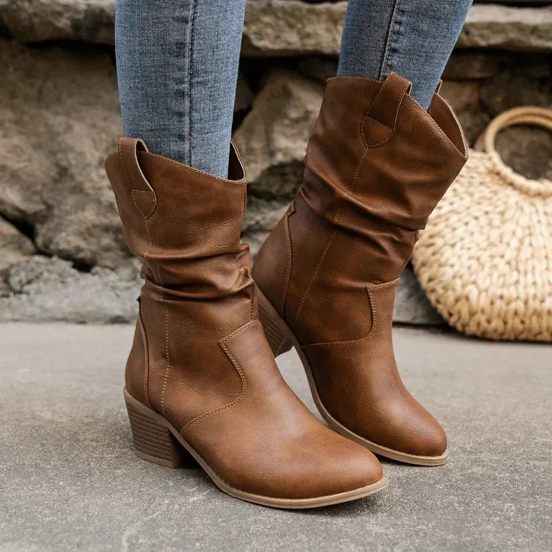 Boots for Women | Slouchy Ankle Block Heel