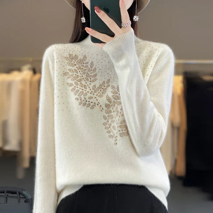 Women’s Sweater | Embellished High Neck