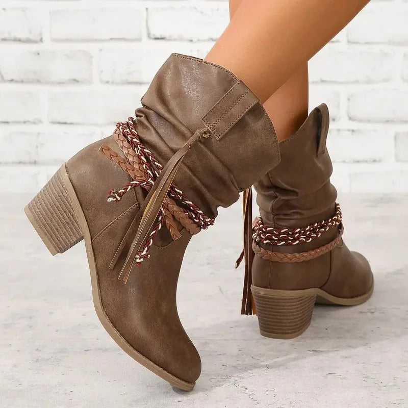 Boots for Women | Ankle-height Side Tie Detail