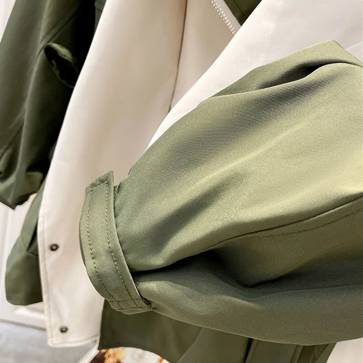 Women's Windbreaker Jacket | Snap-button Closure Details