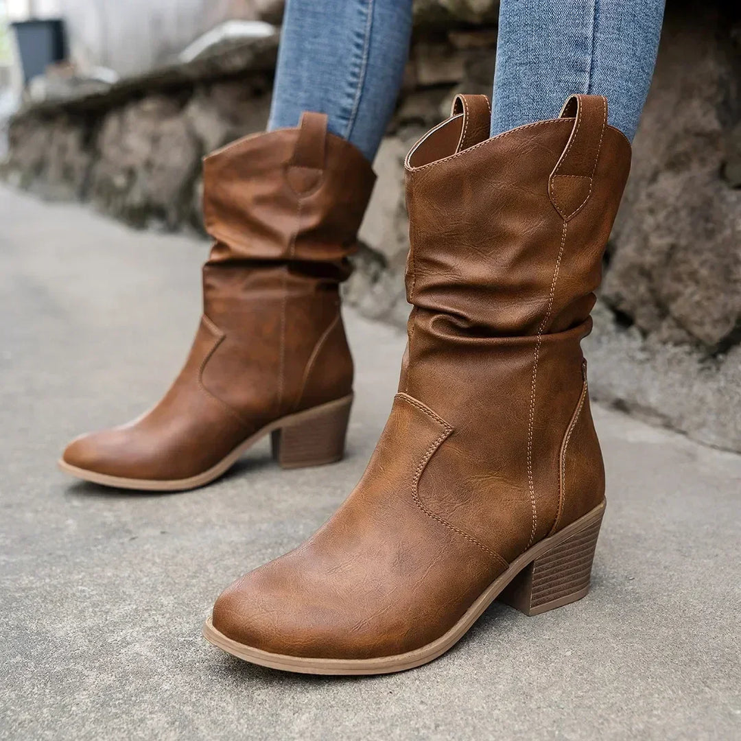 Boots for Women | Slouchy Ankle Block Heel