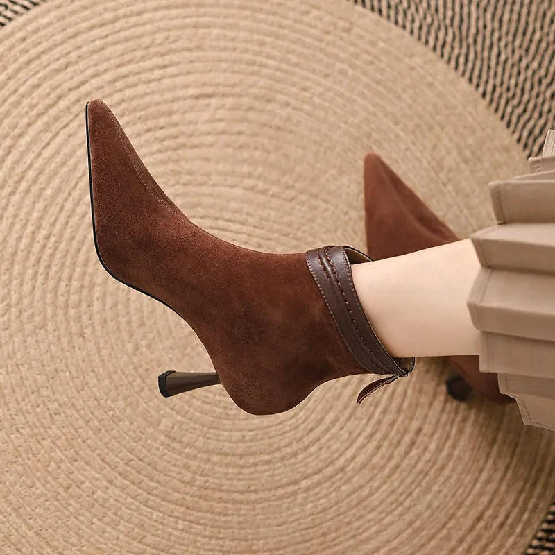 Boots For Women | Ankle Stiletto Heel With Rear Zip