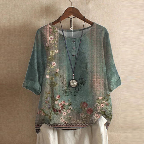 Women’s Blouse | Retro-Inspired with Print
