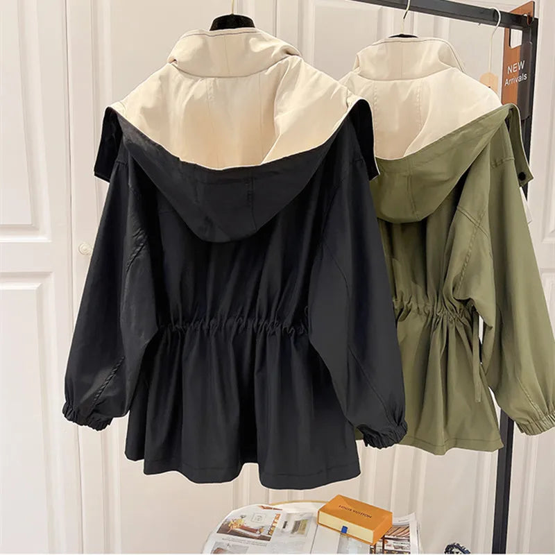 Women's Windbreaker Jacket | Snap-button Closure Details