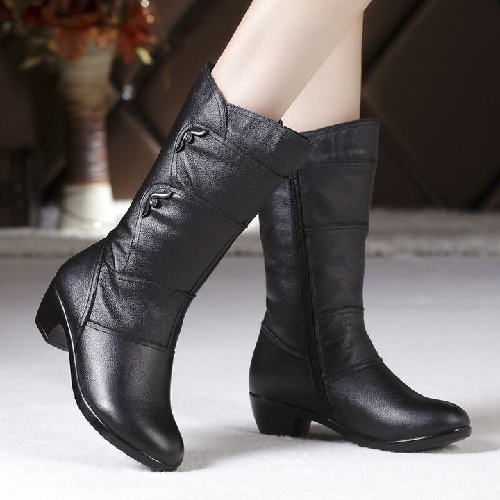 Boots For Women | Mid-Calf Low Heel Design