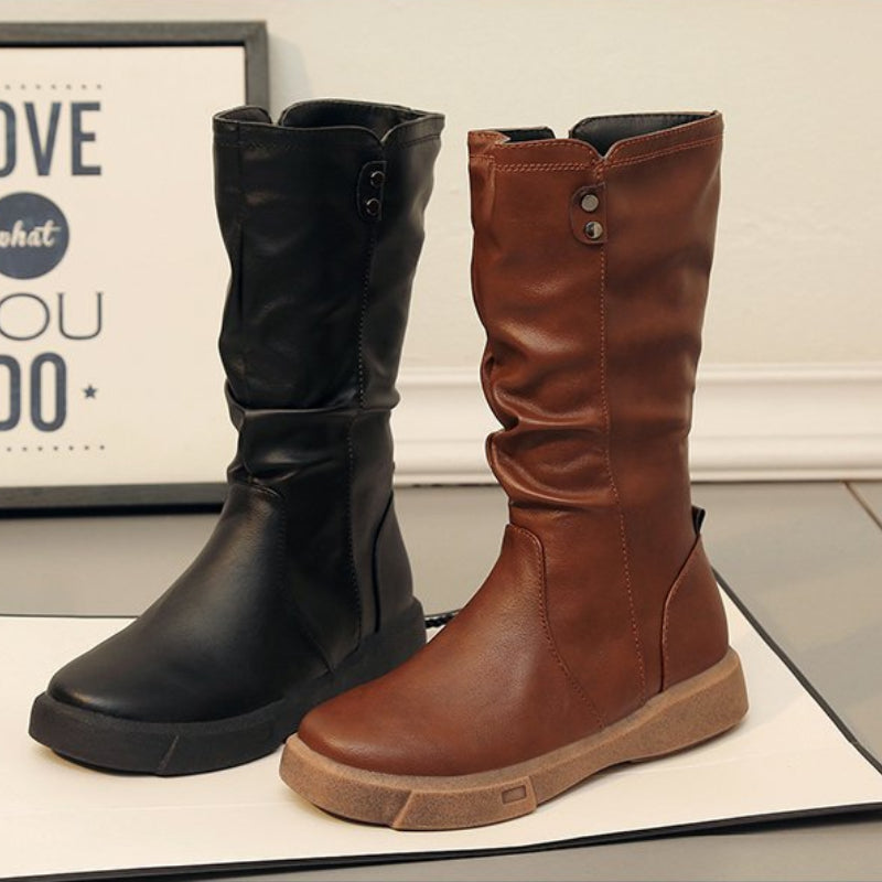 Boots For Women | Mid-Calf With Side Zipper