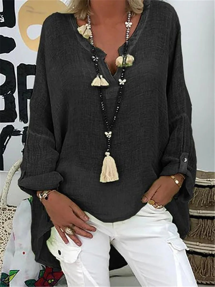 Women's Blouse | Long Sleeve V-Neck