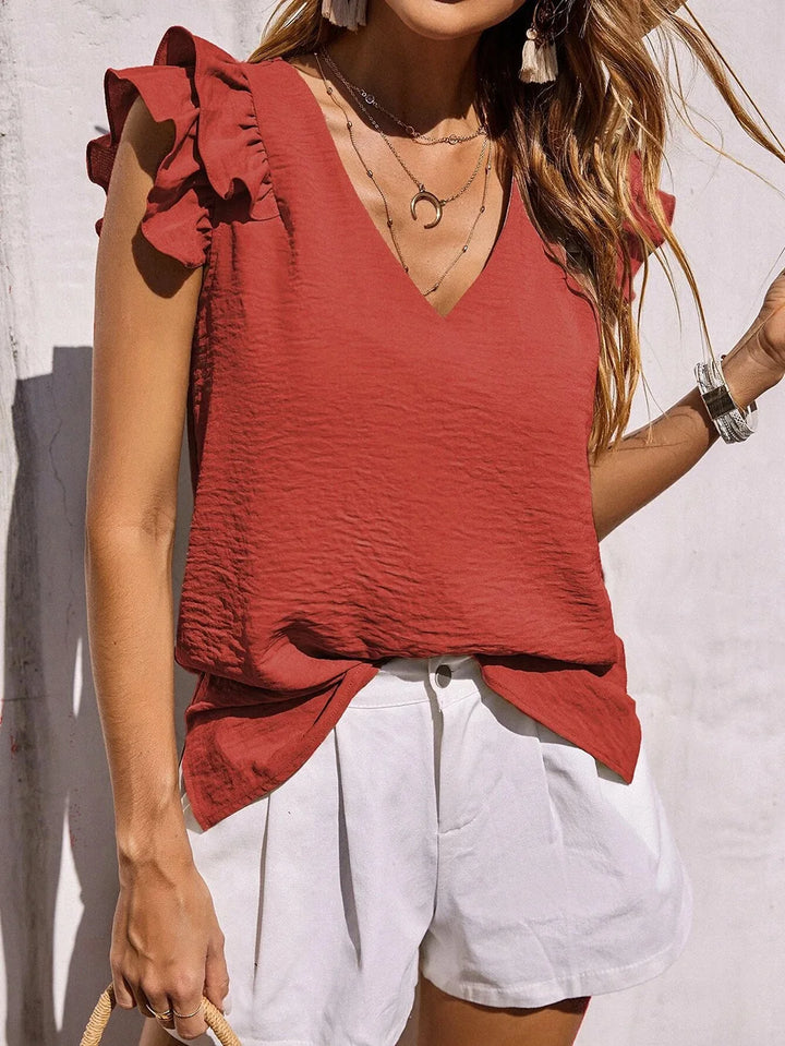 Women’s Blouse | Ruffle Sleeve V-Neck
