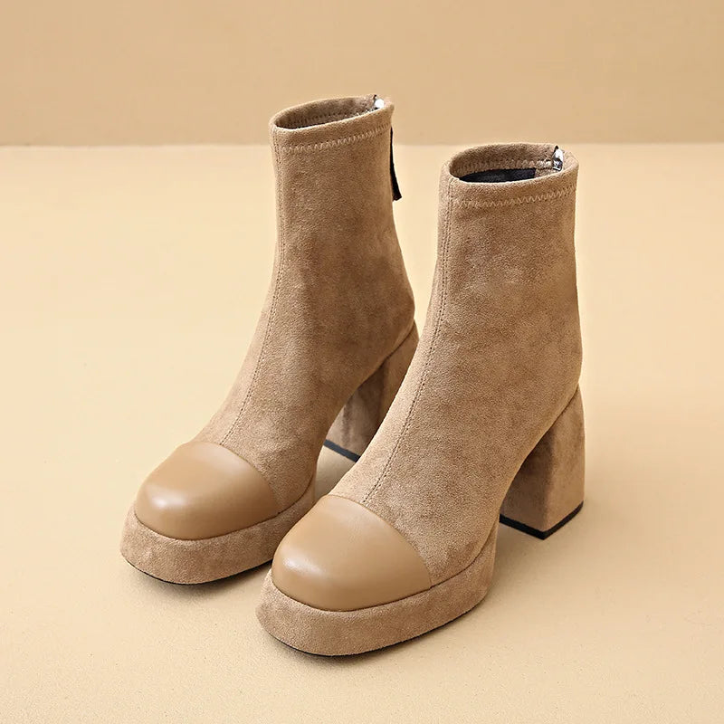 Boots For Women | Platform Ankle Block Heel