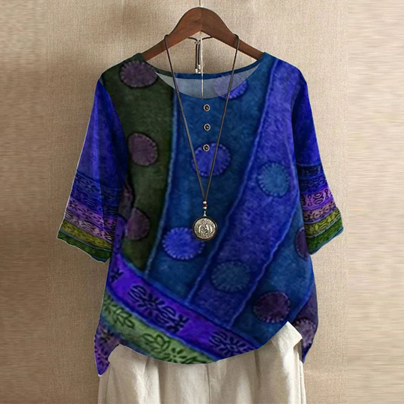 Women’s Blouse | Retro-Inspired with Print