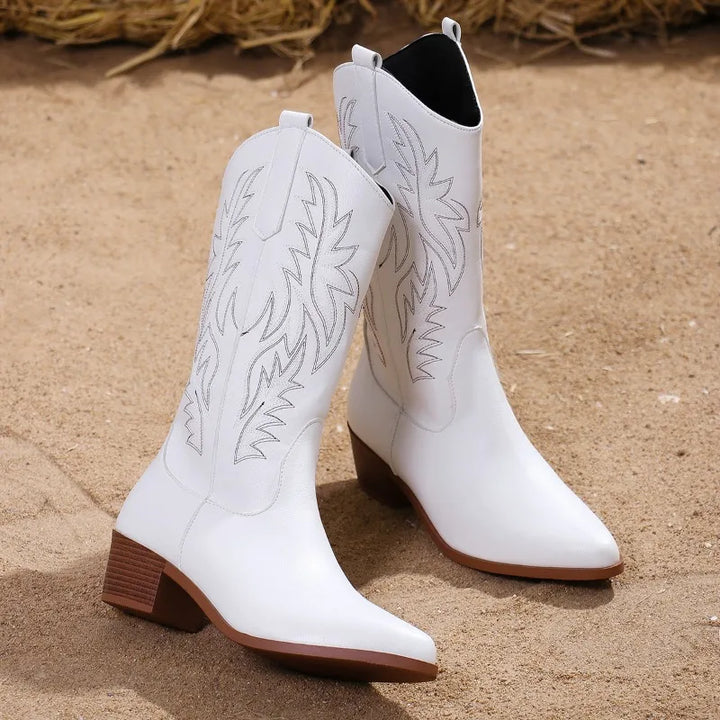 Cowboy Boots for Women | Mid-Calf Block Heel