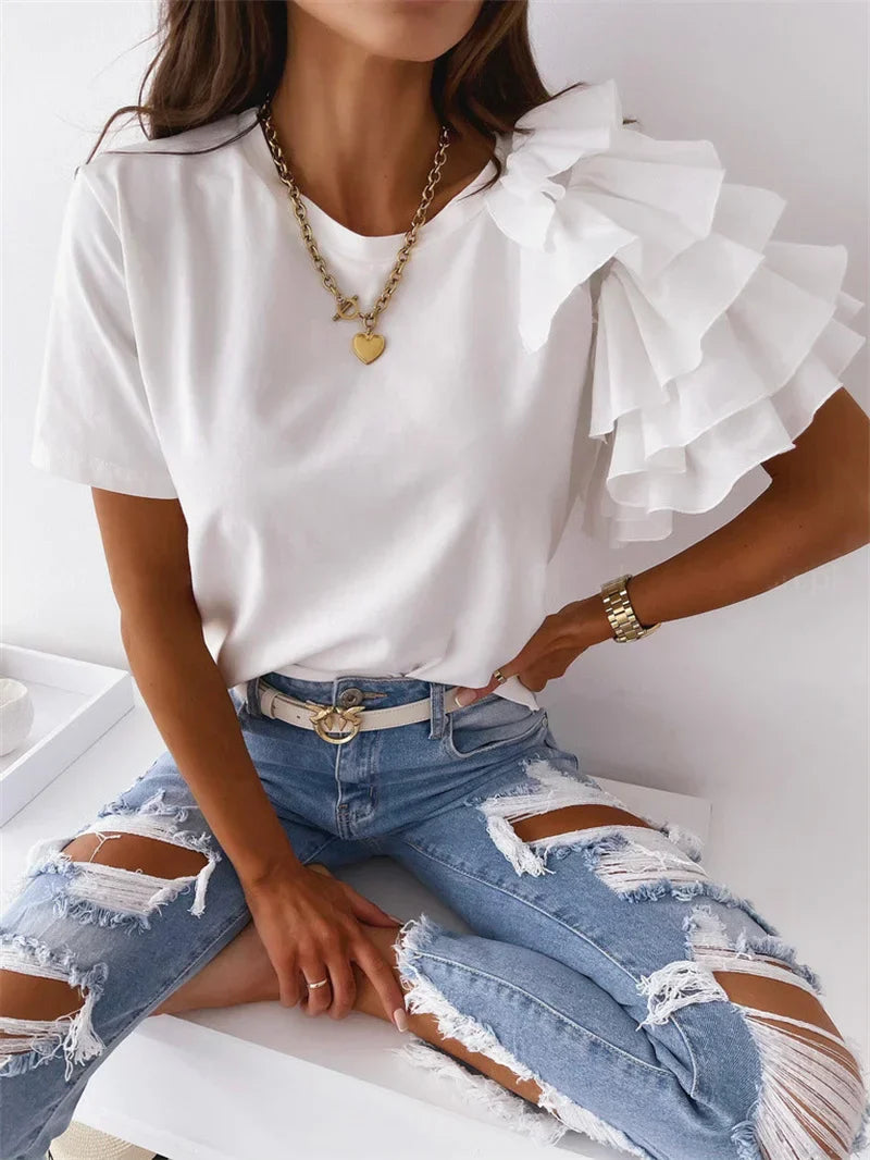 Women’s Blouse | Ruffle Short Sleeve