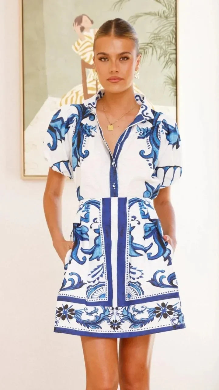 Women's Mini Sundress | Puff Sleeve Floral